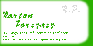 marton porszasz business card